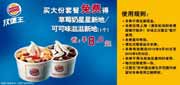 有效期到2010年9月30日 [上海]买汉堡王大套餐2010年9月免费得新地1个省8元起